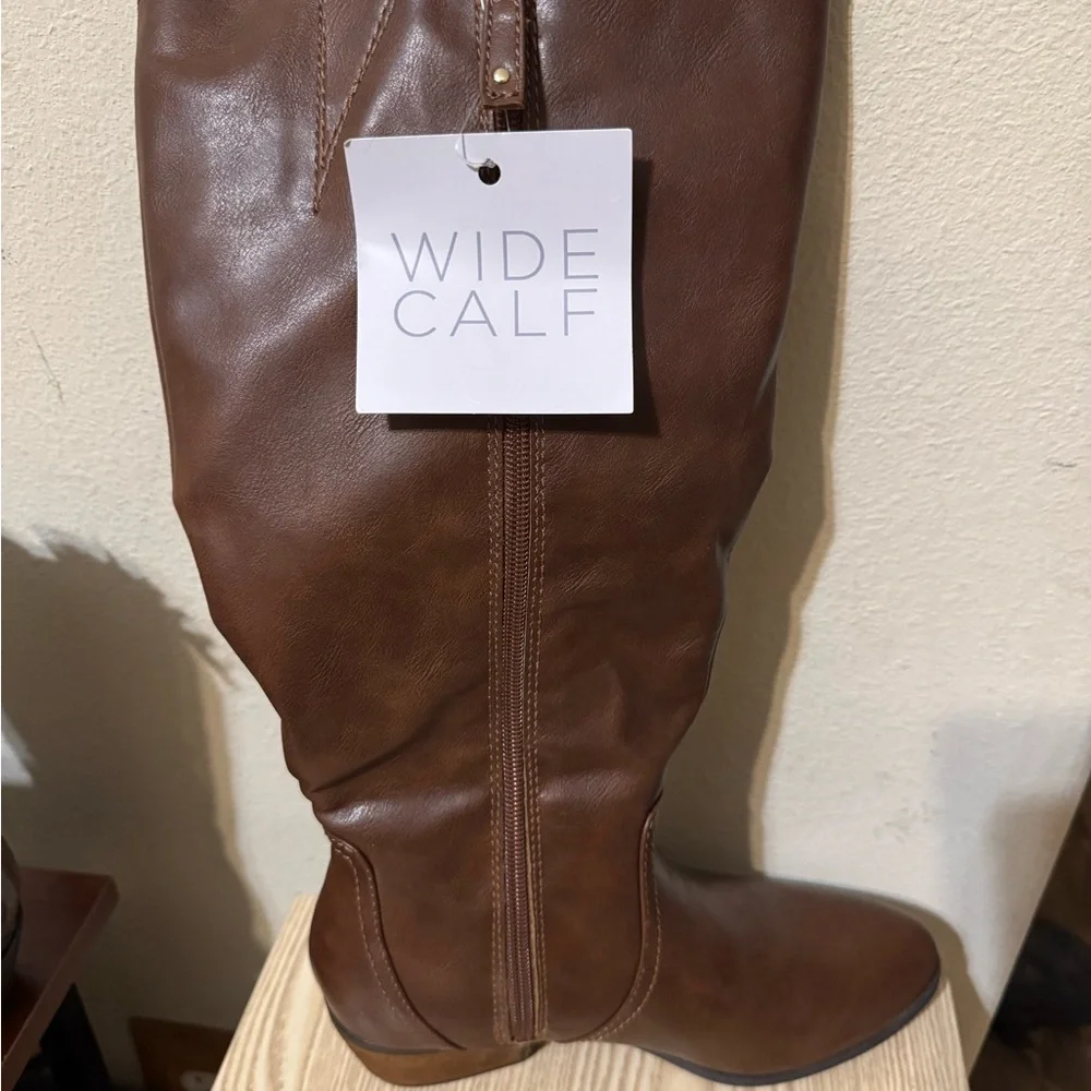 Dr. Scholl's Brown Wide Calf Boots - Picture 1 of 7